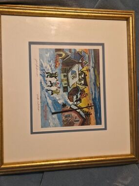 4/$97 Deal! Vintage Art Print Winter In Oxford By BURROWS